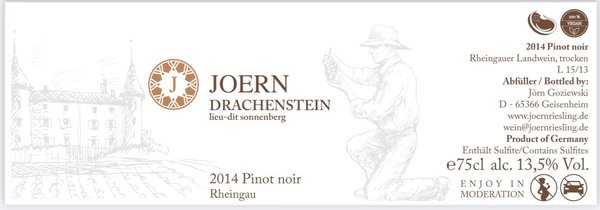 2014 Pinot Noir Drachenstein lieu-dit Sonnenberg, trocken